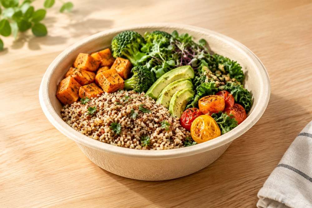 Compostability certification for a bagasse molded-fiber plate